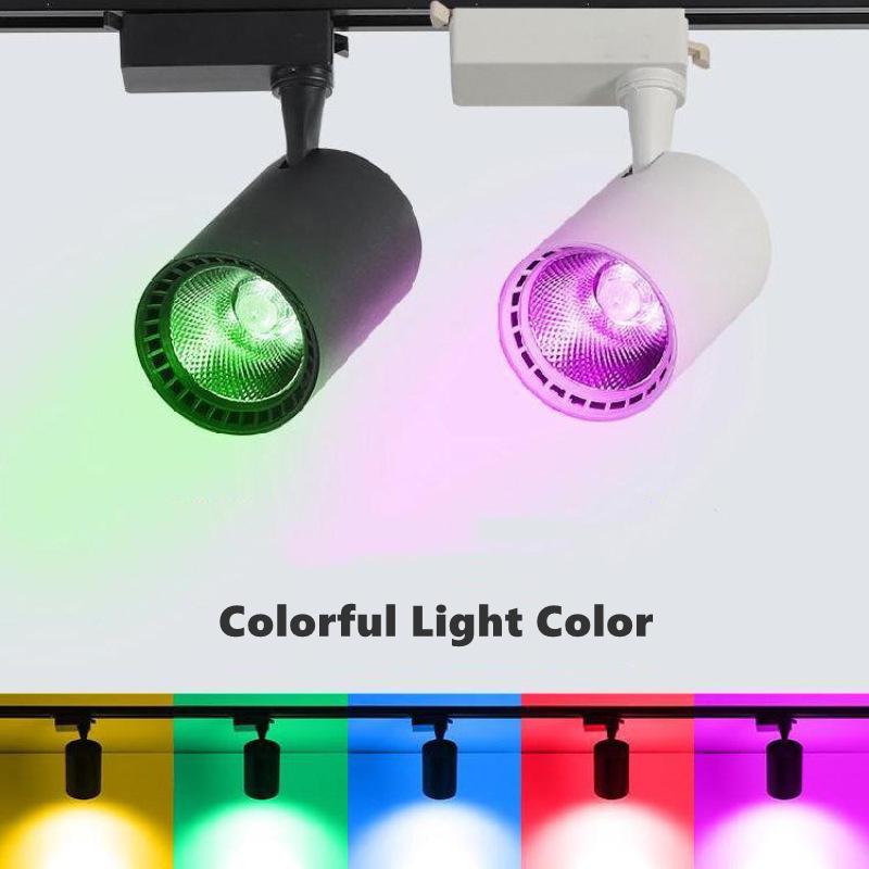 Светодиодный трековый светильник RGB для KTV, сценический бар, фон, COB-рельсовый прожектор 220 В, потолочный трековый светильник для магазина, торгового центра, 12 Вт, 15 Вт, 20 Вт, 30 Вт