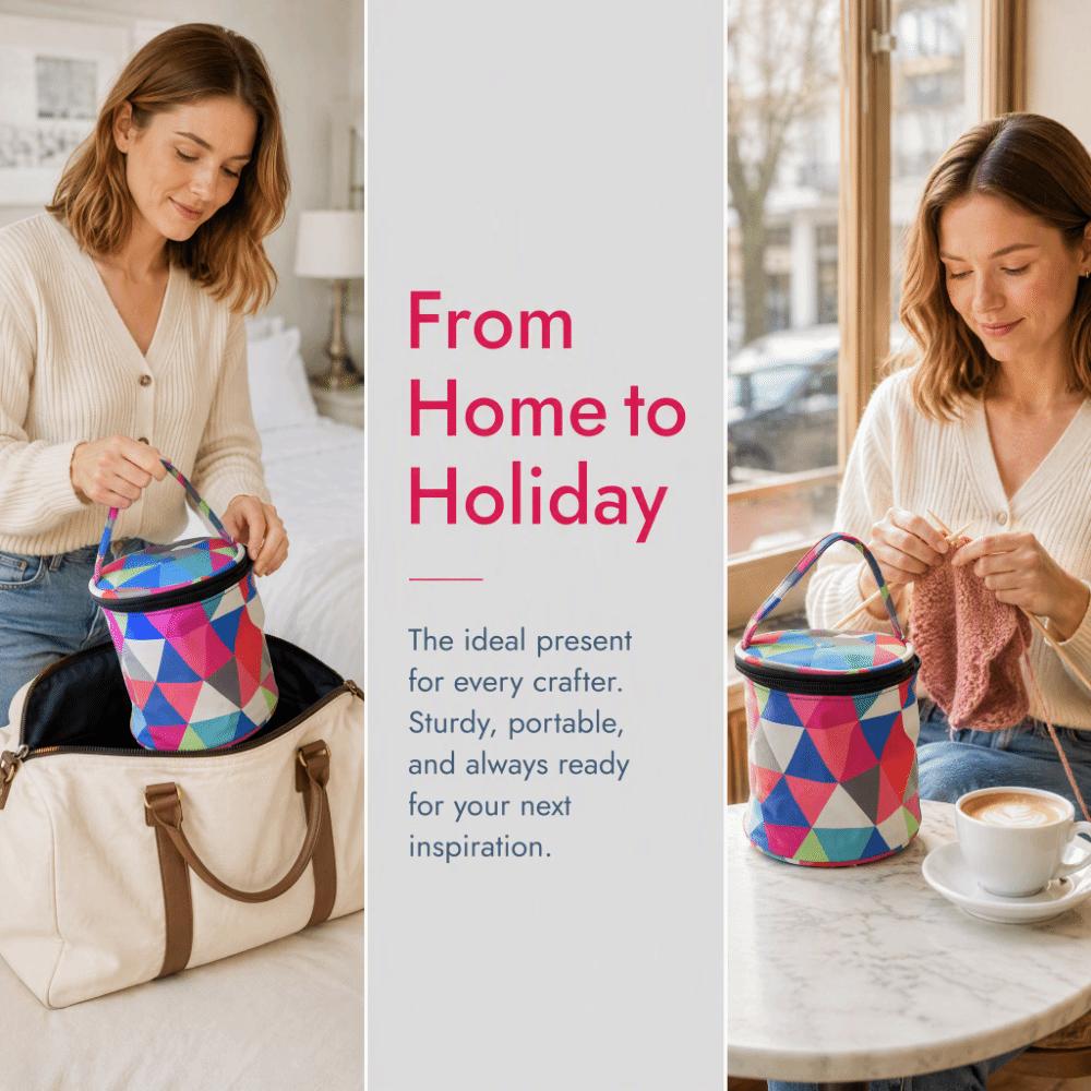 Multi Color Yarn Storage Bag Small Size Yarn Holder Organizer Knitting Crochet Bag For Travel
