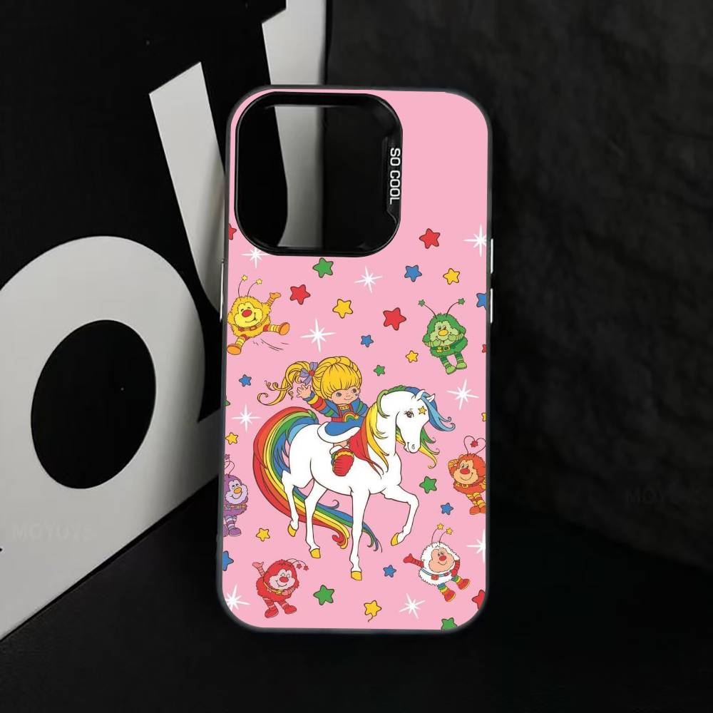 Cute Retro Rainbow Pony Phone Case For iPhone 17,16,15,14,13,12,11 Plus,Pro Max,XS,Colored Silver Plated Inside Cover