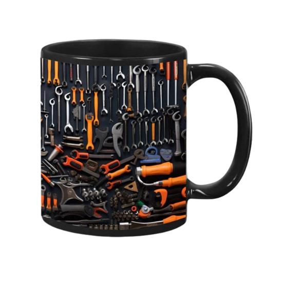 Набор инструментов механика Керамическая кружка Большая кофейная чашка Подходит для мытья в посудомоечной машине и микроволновой печи Ручная работа для питья