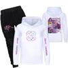 Детский худи и брюки, двухпредметный спортивный костюм, комплект свитшота с длинным рукавом и принтом