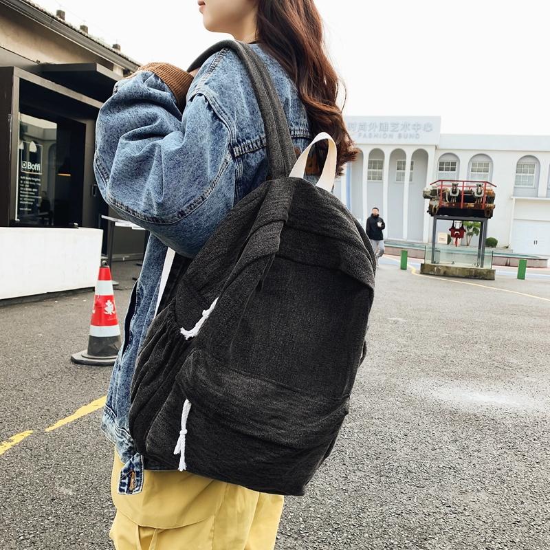 Школьный женский рюкзак в стиле ретро, ​​холст, большая вместимость, студенческий рюкзак