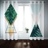3D Modern Classic Marble Green Gold Elegant Gray 2 Panel Thin Shading Polyester Window Curtain for Bedroom Living Room Decor