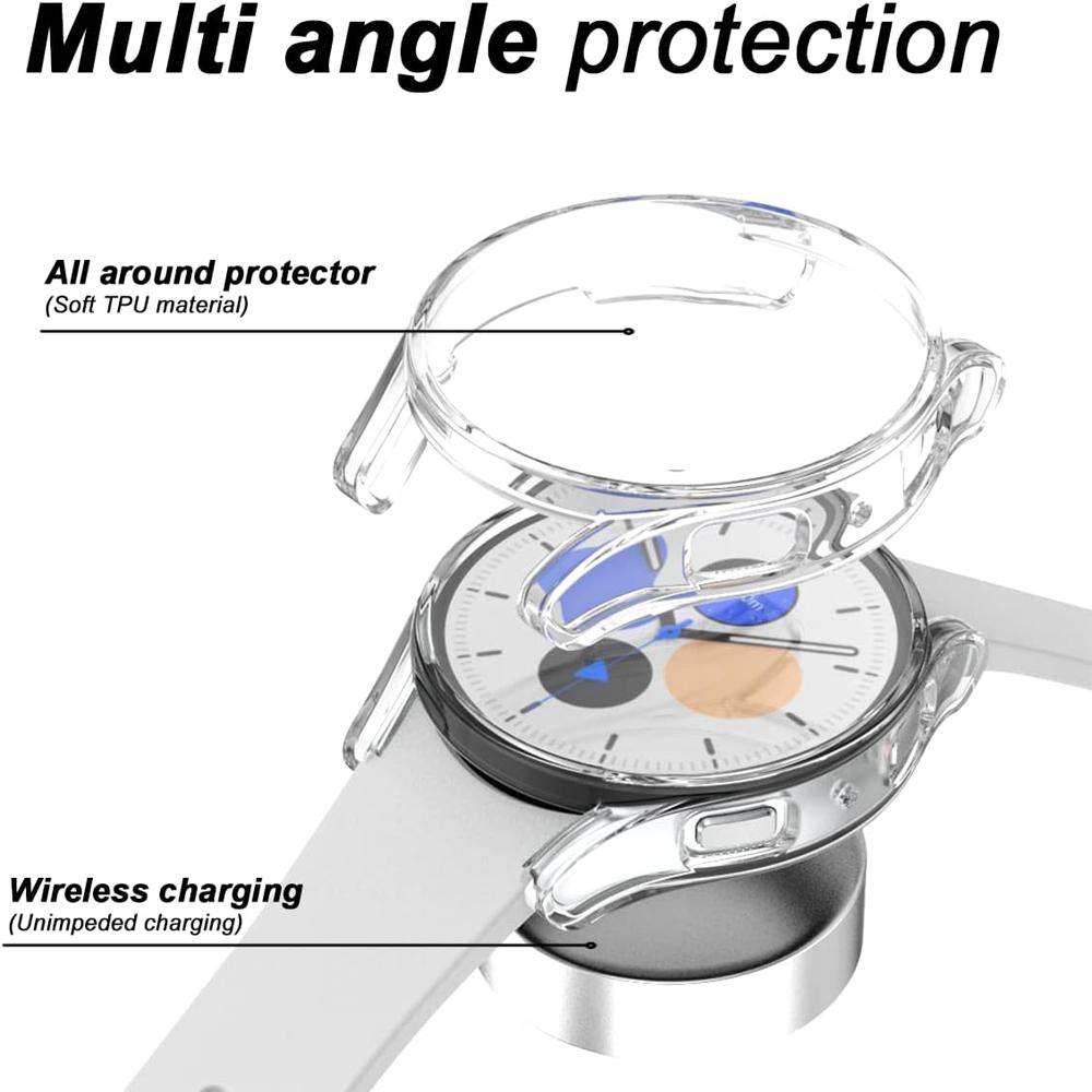 Чехол с покрытием TPU для Samsung Galaxy Watch 7 40 мм 44 мм Защитные аксессуары для экрана Универсальный чехол для часов Galaxy Watch FE