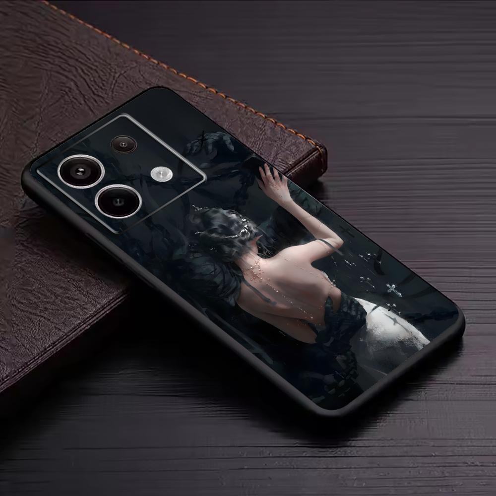 Чехол для телефона Ghostblade wlop для Redmi Note 14 13 12 11 Pro Plus S 5G 14C A3 Мягкий черный чехол для телефона