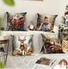 New Christmas Printed Cushion Cover Christmas Elk Home Sofa Decoration Cushion Cover Bedside Cushion
