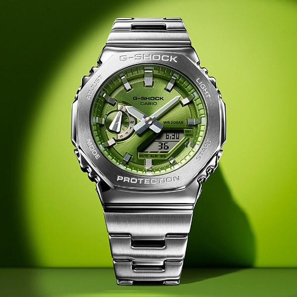 Casio Мужские часы G-SHOCK GM-2110D-3AJF [G-SHOCK цифровая аналоговая комбинированная модель] круглые серебристые
