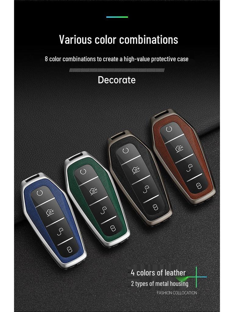 BYD Han Key Case: Compatible with BYD Qin Pro, Song Max, Tang, and Song Plus - Metal Shell Car Key Holder
