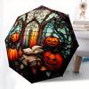 Stained Glass Window with Pumpkins and Books Umbrella Day Gift Y259