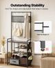 Hall Tree, 1800 mm Coat Rack with Shoe Storage, Freestanding 4-Tier Shoe Rack Organizer with Hooks, Side Pocket and Wire Shelf, Steel Frame Entrance