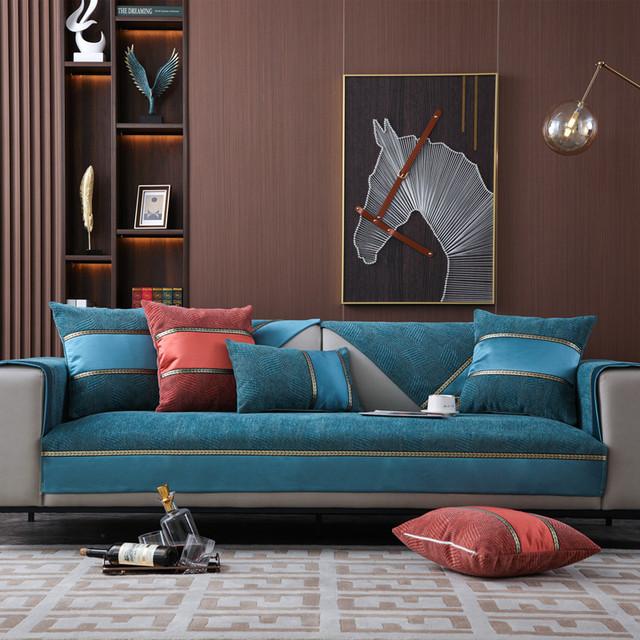 Современный чехол для дивана из шенилла на 1/2/3 местный диван в стиле пэчворк, жаккардовый чехол для углового дивана, чехол для стула, защитная подушка для мебели