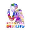 Pattern Cycling Decals Car Electricbike Scooter Motorcycle Decorative Sticker RESPECT FOR BIKERS