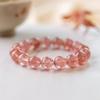 Натуральный браслет из клубничного кристалла женский, легкая роскошь, высокое качество, универсальный нишевый браслет, милый, маленький, свежий, модная бижутерия