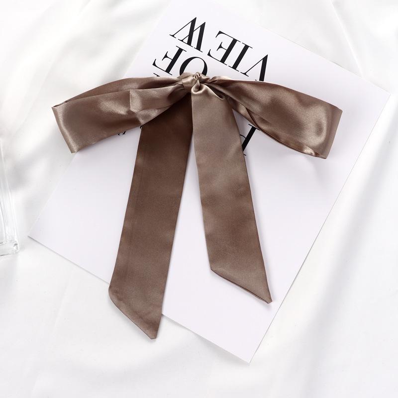 2024 Spring/Summer Women's Silk Scarf Headband: Thin, Narrow, Solid Color Ribbon for Ponytail, Bag, or Bow Tie Use