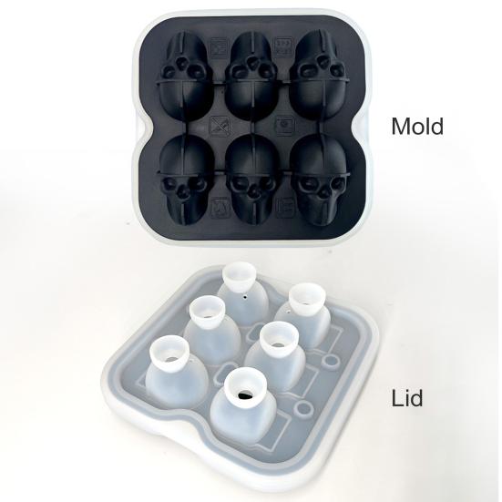 Форма для льда в виде черепа, силиконовый поддон на 6 ячеек для коктейлей с виски, пищевой гибкий ледогенератор для вечеринок на Хэллоуин