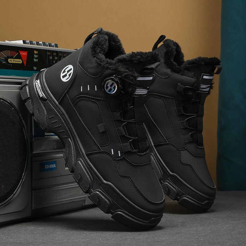 Весенние мужские высокие ботинки на платформе, уличные ботинки для защиты от холода, модные рабочие ботинки с вращающимися пуговицами для мужчин