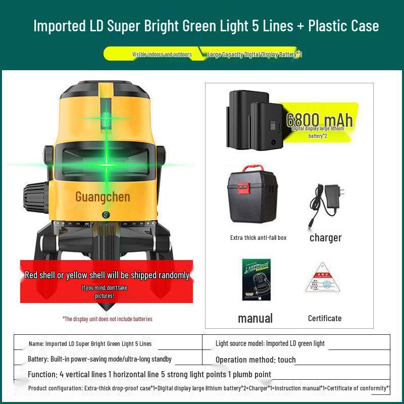Высокоточный лазерный уровень с зеленым и синим светом, инфракрасный - 2, 3 или 5 линий, яркий свет для улицы, автоматическое выравнивание