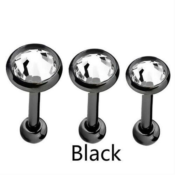 Пирсинг штанга для уха с драгоценными камнями 3 штуки