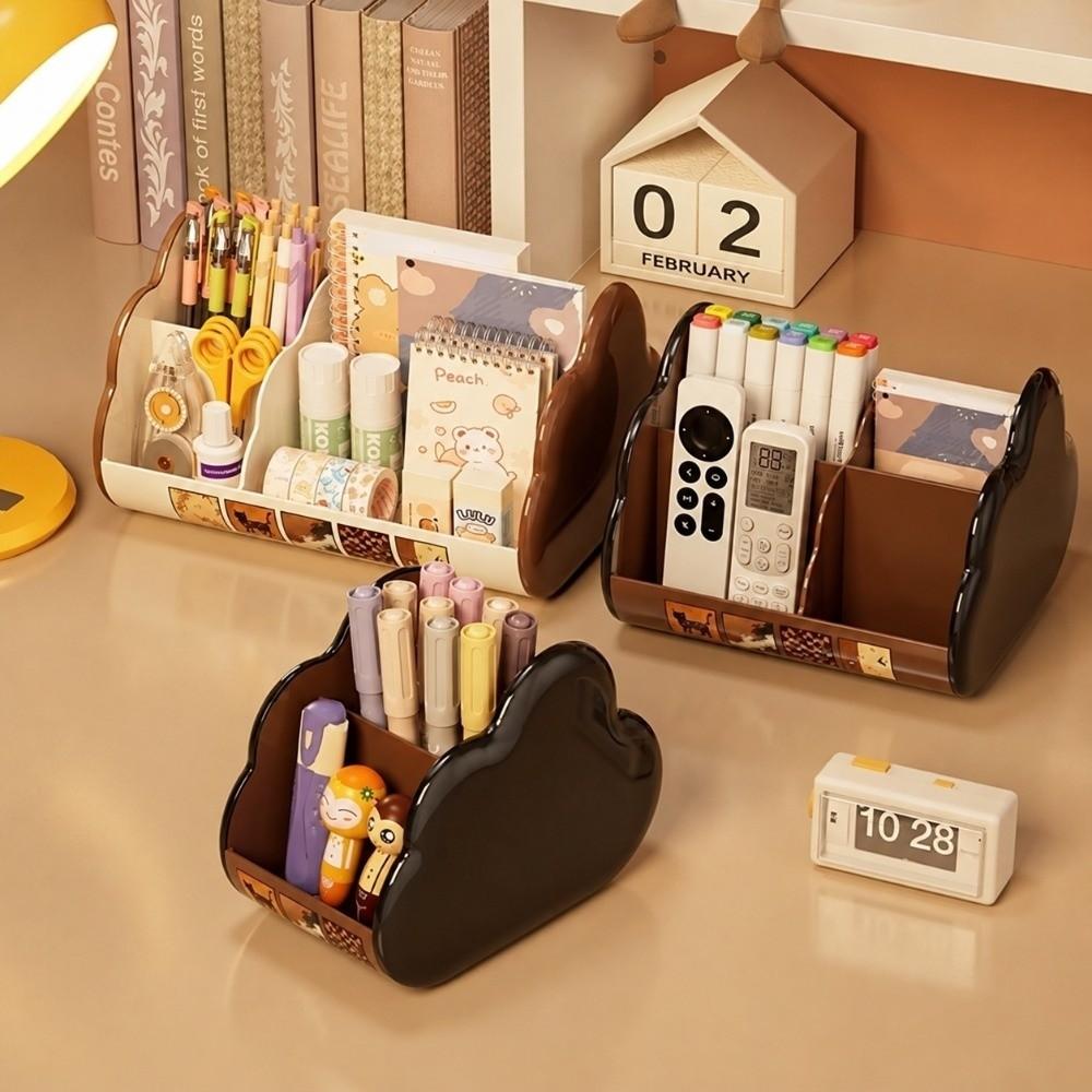 Plastic Desktop Storage Box Cloud Shape Makeup Holder Versatile Desk Organizer School Office Home