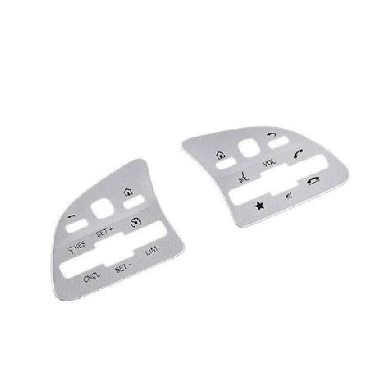 For Benz A-Class Steering Wheel Button Silver Aluminum -22 Frame Cover Trim