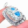 K2 Blue Azurite Handmade 925 Sterling Silver Jewelry Pendant 1.81" C2n29