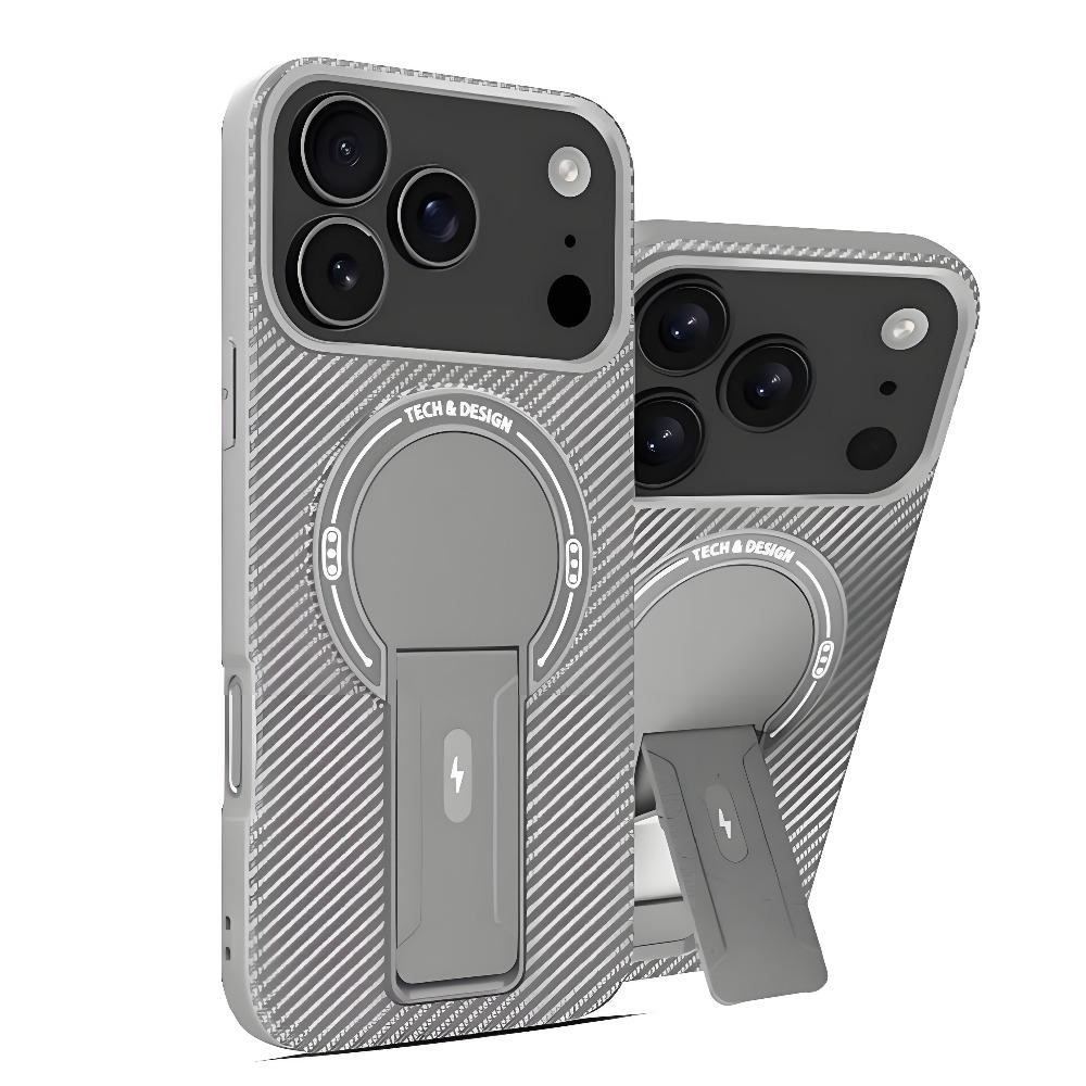 Роскошный невидимый магнитный чехол-подставка для iPhone 17 16 15 14 Plus 12 13 Pro Max Жесткий противоударный матовый задний чехол для Magsafe Чехол