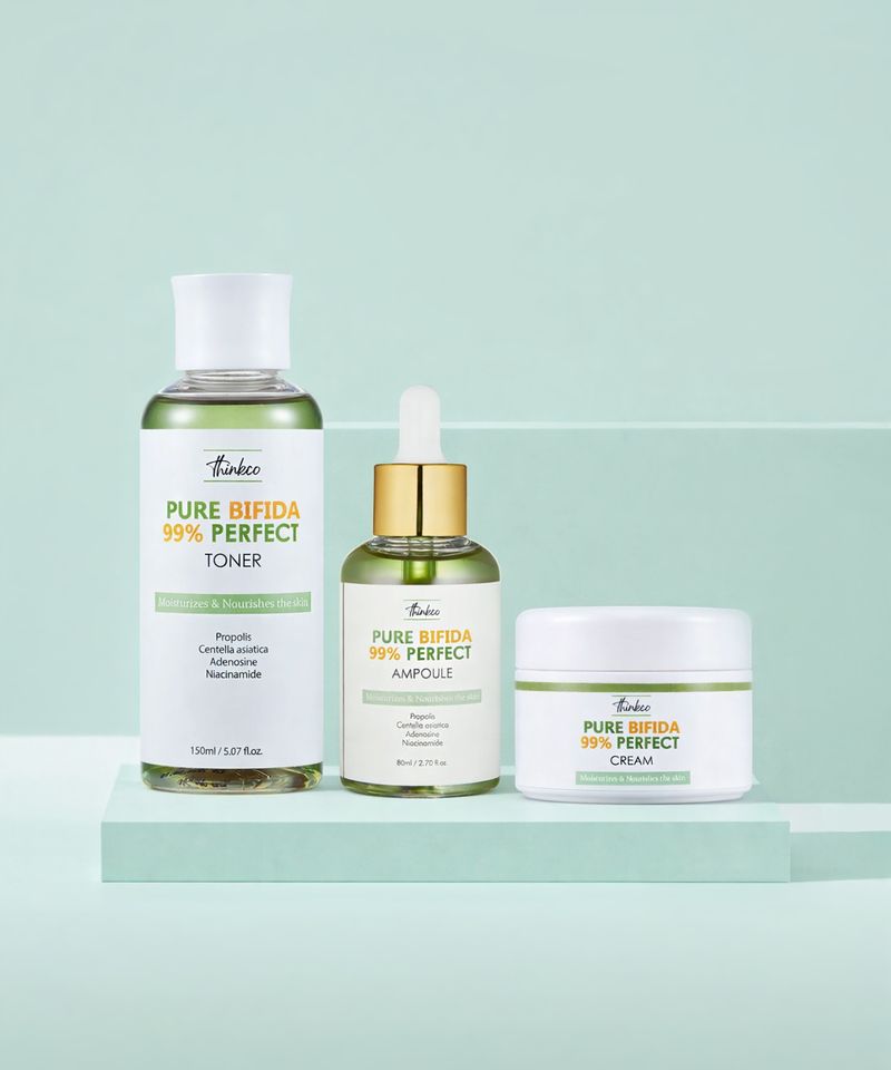Thinko Pure Bifida 99% Perfect Toner/Ampoule/Cream 3-Piece Skincare Set