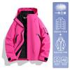 WENHOUU 3-in-1 Waterproof Outdoor Jacket Men Women Kids Removable Fleece Liner Windproof UV Protection Hiking Camping Travel