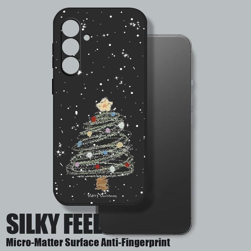 Матовый тонкий чехол Dream Merry Christmas Tree Pattern для Samsung Galaxy S24 Ultra S23 FE S22 A55 A54 A34 A35 A52, мягкий противоударный чехол из ТПУ со шнурком