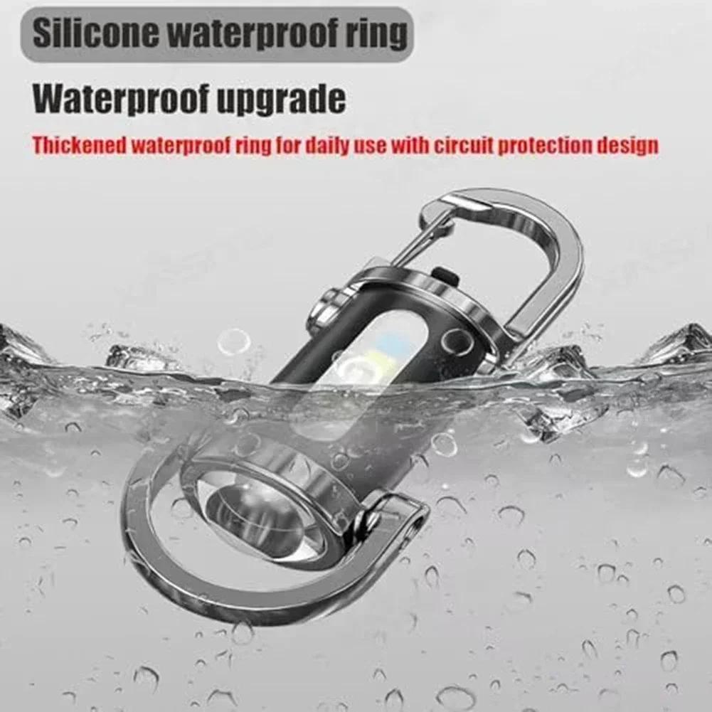 USB Rechargeable Compact Keychain Flashlight with Bright LED Light for Hiking Camping Running and Everyday Use