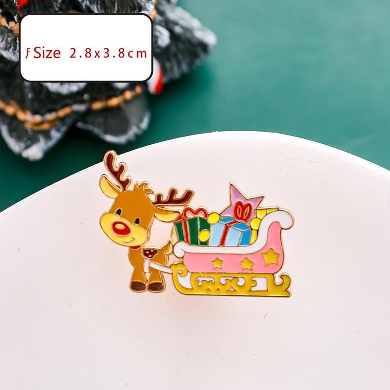 Модная металлическая рождественская брошь мультфильм милый Санта-Клаус снеговик дерево лось эмалированный значок одежда аксессуары подарки
