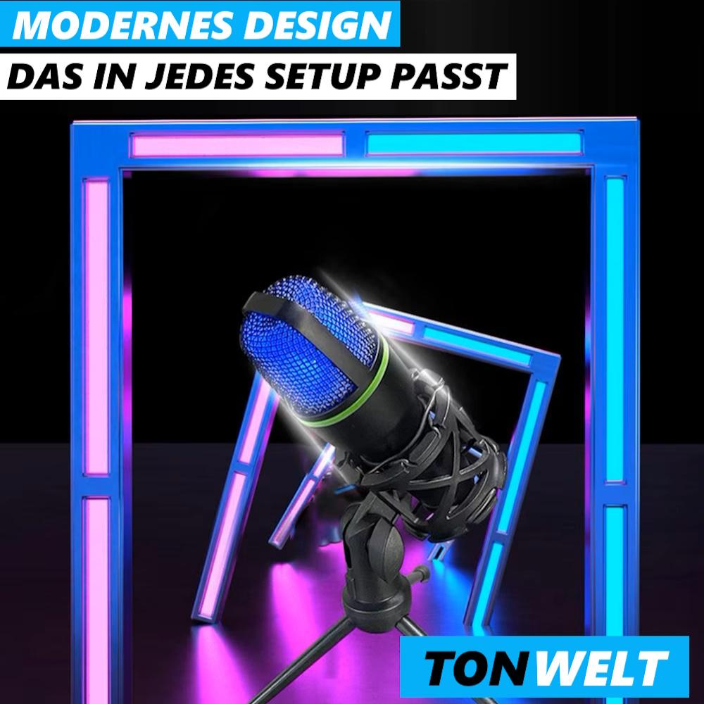 TONWELT USB Микрофон Игровой Подкаст Стриминг ПК Набор со Стойкой и Поп-фильтром