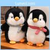 Plush Doll Penguin Pillow Birthday Gift Pink Gray Scarf Oceanarium Decoration