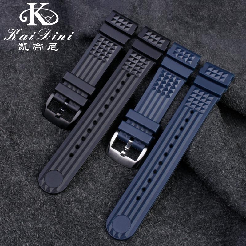 Мягкий резиновый вафельный ремешок для часов 20 мм 22 мм для Seiko Skx007 Abalone Water Ghost Ремешок для часов Мужской Черный Зеленый синий Силиконовый браслет
