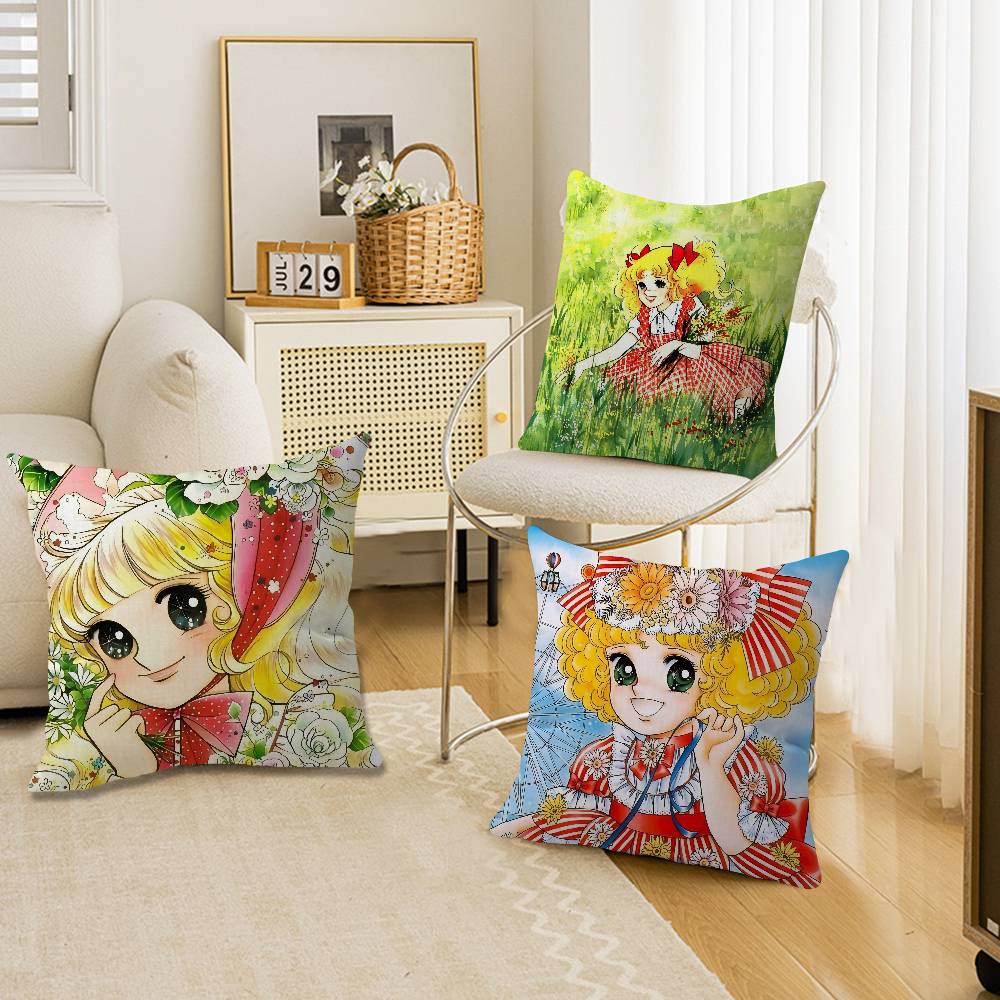 Anime Ccandy Candy Cushion Cover Inches Farmhouse Decor Home Throw Pillow Covers for Couch Decorations