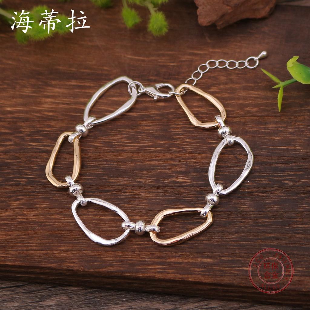 Двухцветный геометрический браслет-кольцо из сплава, преувеличенное универсальное панк-украшение для мужчин и женщин