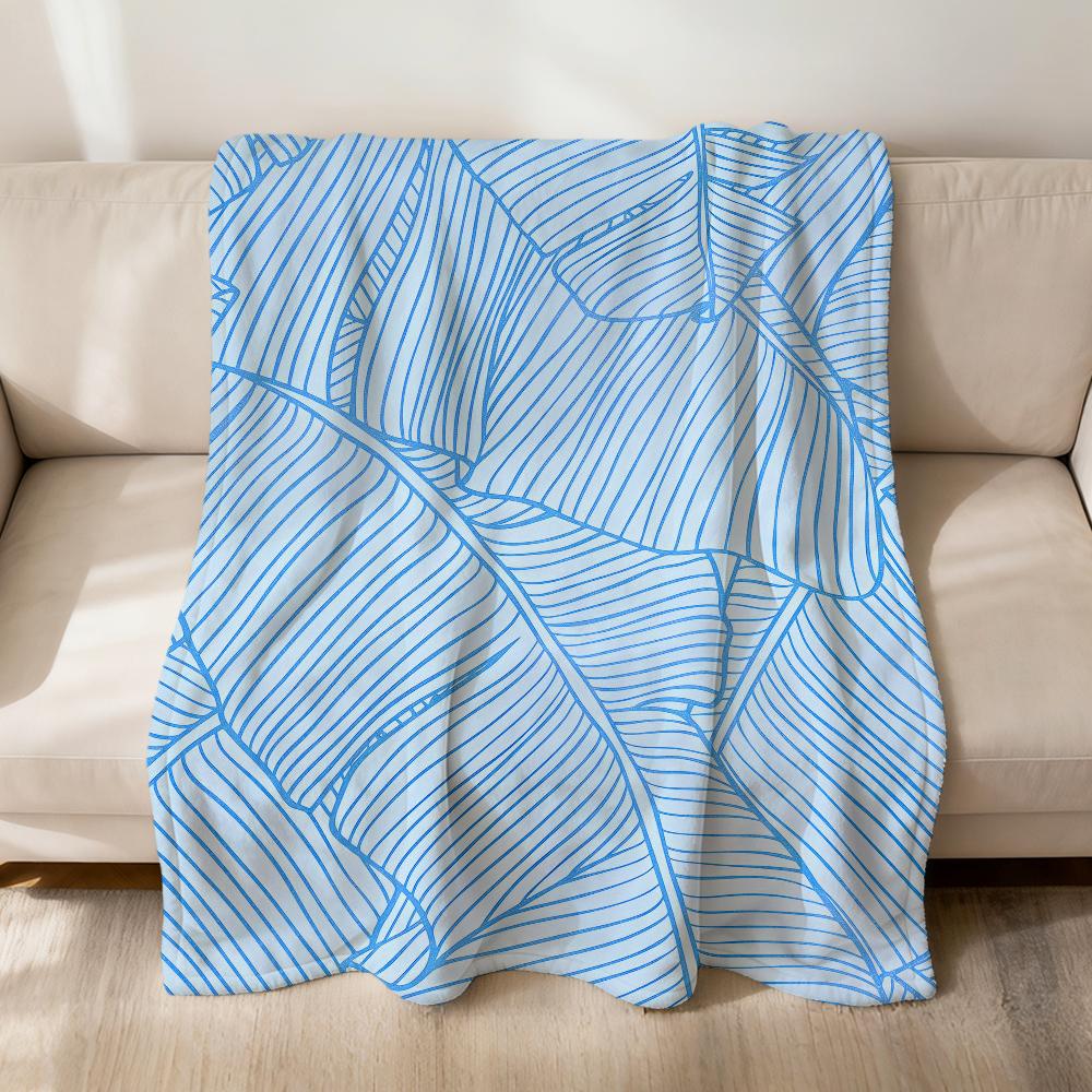 Fashion Art Monstera Leaf Nude Flannel Soft Warm Plush Blanket For Sofa Living Room Pet Hogar Bedroom Gift Home Car Portable