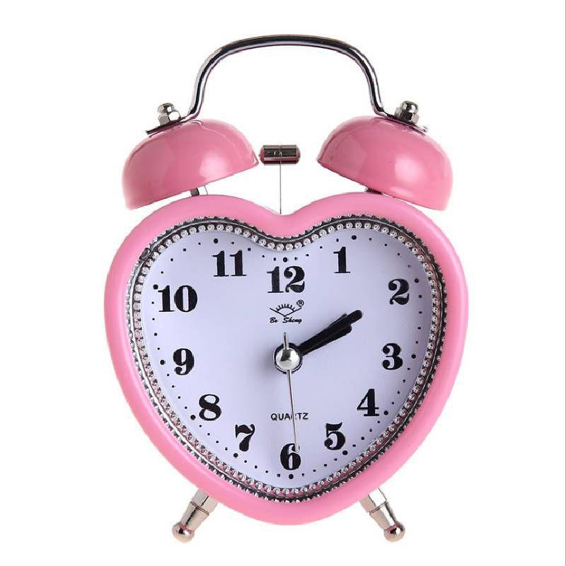 3in Fashionable Personalized Metal Bell Alarm Clock With Night Light Suitable For Students