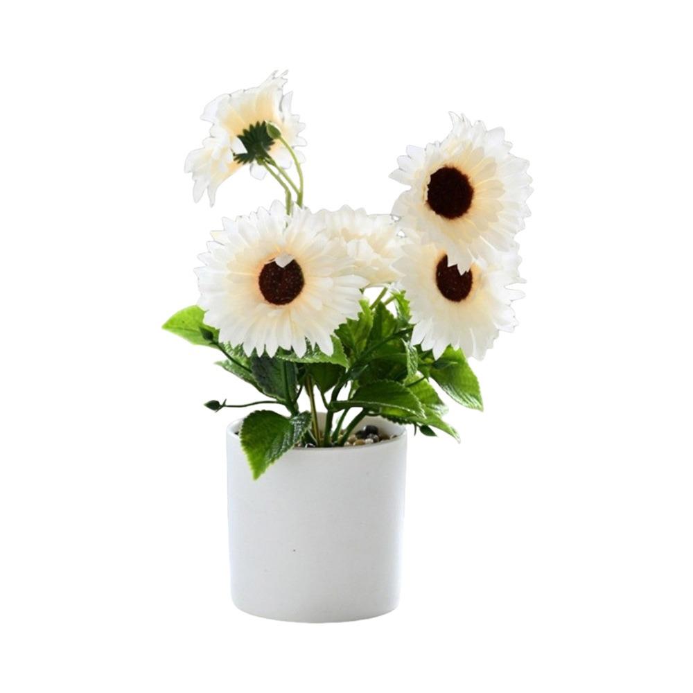 Sunflower Plant Simulation Bonsai Placement Fake Plant Flowerpotted Artificial Flower Party Decor