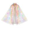 Sun Protection Snow Fairy LED Mesh Cape Shawl, Girls Birthday Party Cosplay Accessory Blue