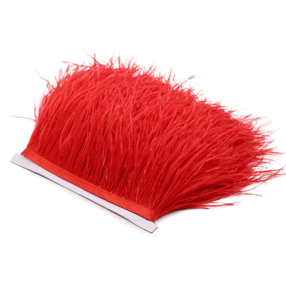 FeatherLight Blue Ostrich Feather Trim Ribbon Real Ostrich Feathers Fringe Trims for Party Clothing Sewing Decoration Plumes Diy Crafts