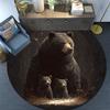 Brown Bear Round Area Rug,Carpet Rug for Living Room Bedroom Sofa Playroom Decor,Non-slip Floor Mat