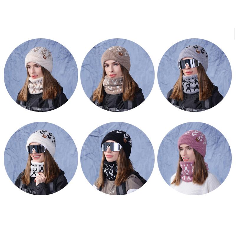 Зимняя теплая защитная шапка-шарф, женский свитер, вязаная шапка, уличное утепленное шерстяное пальто