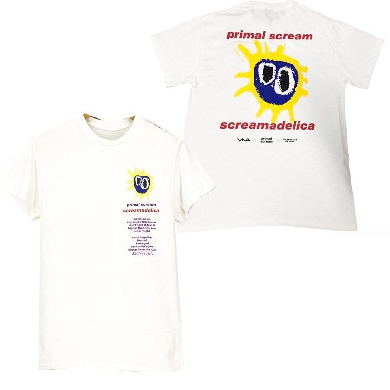 Горячий 1984 Британский Acid Rock Primal Scream Группа Американский Повседневный Красный Короткий Рукав Футболка