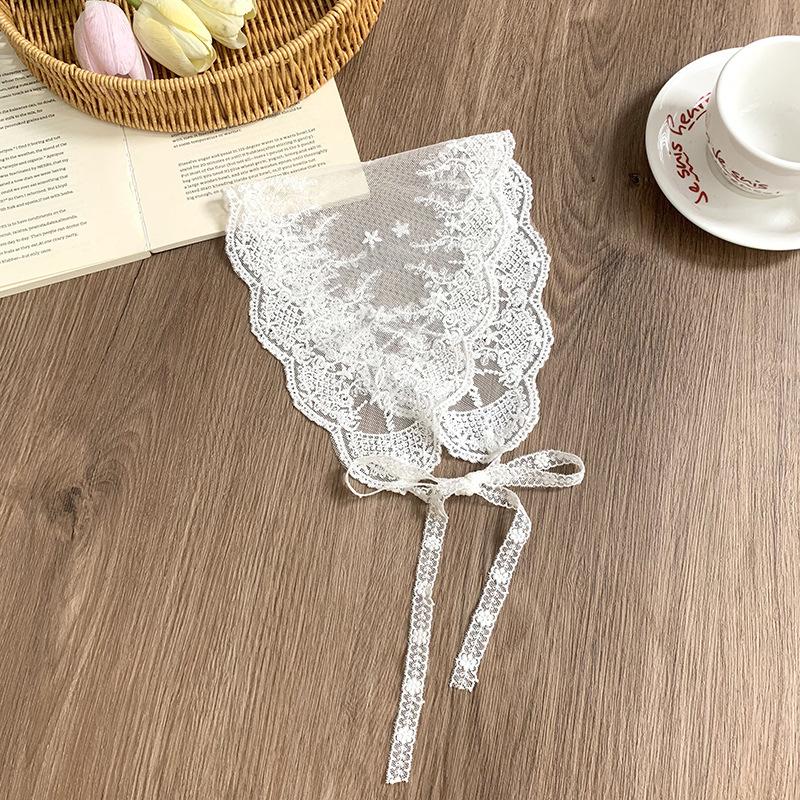 Summer New Lace Premium Silk Scarf Super Fairy Flower Triangle Scarf Scarf Women's Scarf Headscarf Headband Hair Band Hair Tie