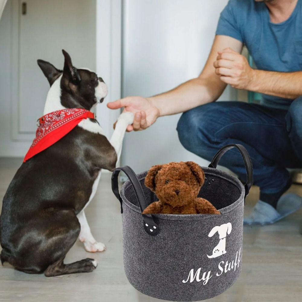Large Capacity Pet Toy Storage Basket Foldable Dog Sundries Baskets Dog Toy Organizer  Storing Toys