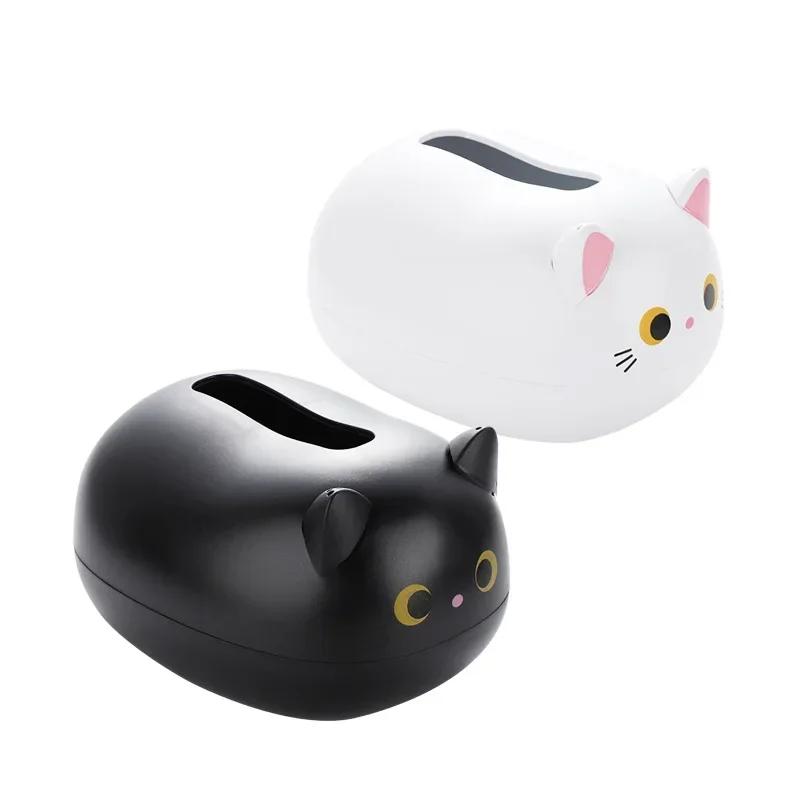 Kawaii Cat коробка для салфеток в гостиной, коробка для хранения салфеток, кухонный контейнер для бумаги, настольный держатель для туалетной бумаги для ванной комнаты, общежития