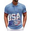 Модный мужской повседневный топ с коротким рукавом и принтом «День независимости»