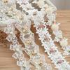 DIY Handmade Lace Applique Sewing Craft with Embroidered Fabric Wedding Decoration 3D White Flower Butterfly Lace Silk
