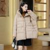 Осень-зима Женская куртка-пуховик Повседневная верхняя одежда с капюшоном Теплое пуховое винтажное пальто